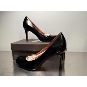 Corso Como Del Women Black Patent Leather Round Toe Classic Heels Pumps 9 M